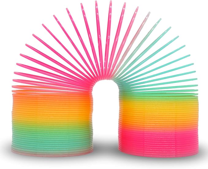 4.2 Inch Boxed Jumbo Rainbow Coil Spring Toy,Classic Giant Novel Magic Decompression Spring Toy,Great for Small Party Favor, Stocking Stuffers for Kids & Adults
