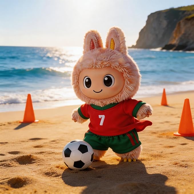 Sports-Themed Football 3-Piece Set,is Suitable for a 17cm Dolls, Dolls Clothing Accessories （ NO.7 Red&Green 【 Key Point 】： Only Clothes, no Dolls.