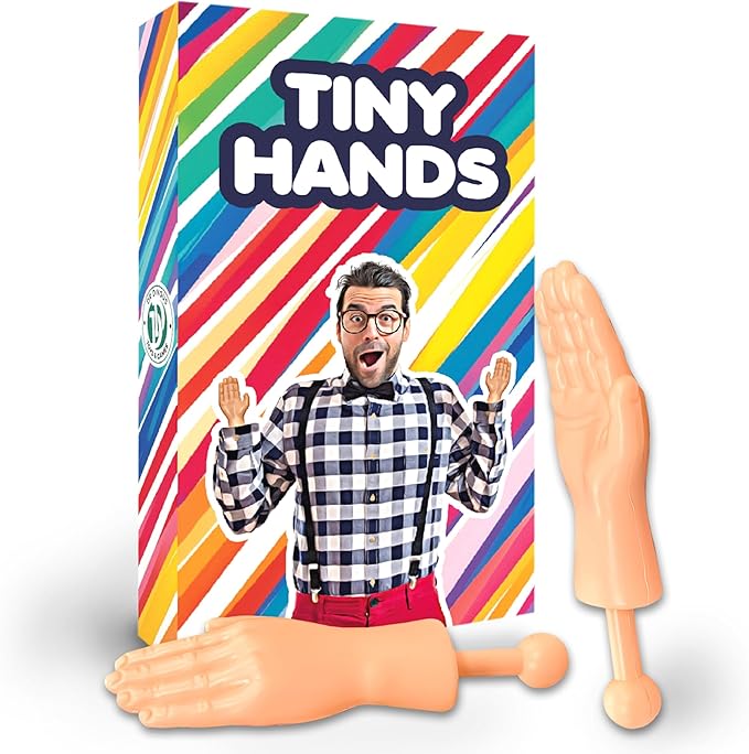 DR DINGUS Tiny Hands (1 Pair - Original) - Original Little Small Mini Hand Stick Puppet - Make Anyone Laugh - Pocket Sized Hilarity and Big Laughs - TikTok Famous - Friend & Family Fun