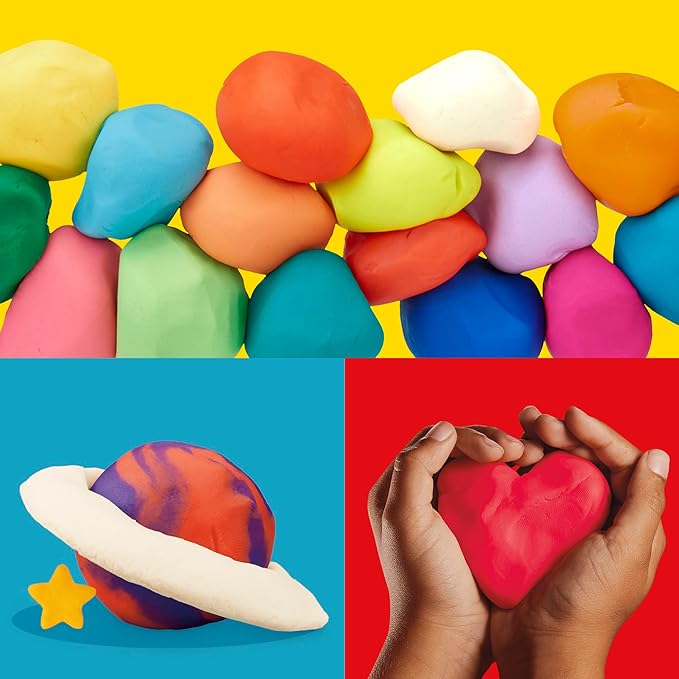 Play Doh Modeling Compound 10-Pack Case of Assorted Colors, Non-Toxic 2 oz. Cans, Back to School Gifts, Prizes, & Party Favors, Preschool Toys for Kids, Ages 2+ (Amazon Exclusive)