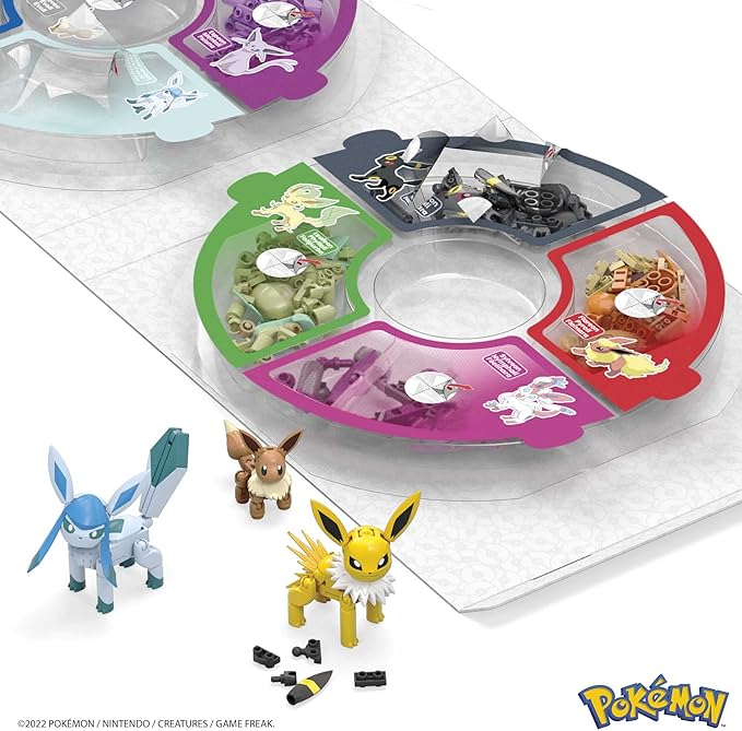 MEGA Pokémon Building Toys Set Every Eevee Evolution with 470 Pieces, 9 Poseable Characters, for Kids