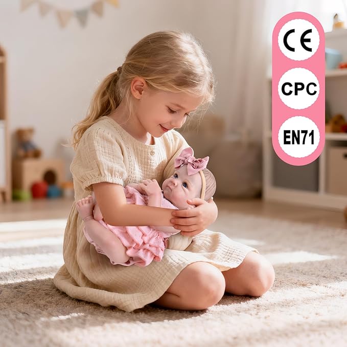 Aori Reborn Baby Dolls Girl 20'' Realistic Newborn Girl - Lifelike Poseable Vinyl Baby Doll with Feeding & Outfit Set - Weighted Body for Cuddling, Gift for Collectors & Kids 3+