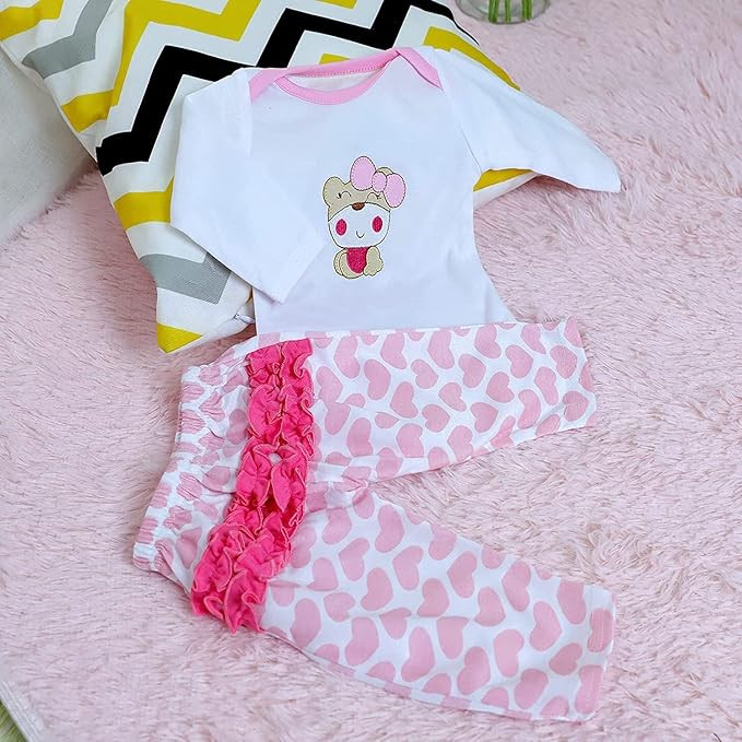 ZIYIUI Reborn Baby Dolls Clothes Reborn Doll Clothe 4pcs Pink Set Reborn Dolls Outfit Accessories for 17-22 Inch Newborn Baby Doll Boy&Girl