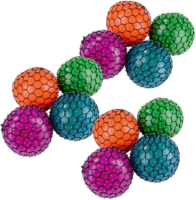 Rhode Island Novelty 3 Inch Neon Mesh Squeeze Ball, One per Order