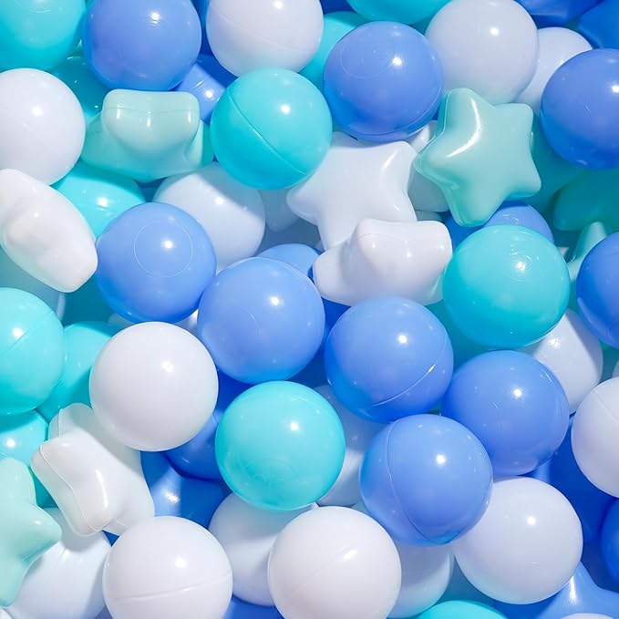 MoonxHome Ball Pit Balls for Toddlers, BPA Free Crush Proof Plastic Toy Balls for Ball Pit, Children's Pool Water Toys, Macaron Ocean Balls for Play Tent 2.15 Inch Pack of 100 200 500 800 1000