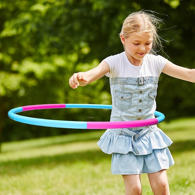 Liberry Kids Exercise Hoop, Detachable & Size Adjustable Toy Hoop, Professional Hoola Rings, Sport Gift in Blue, Pink