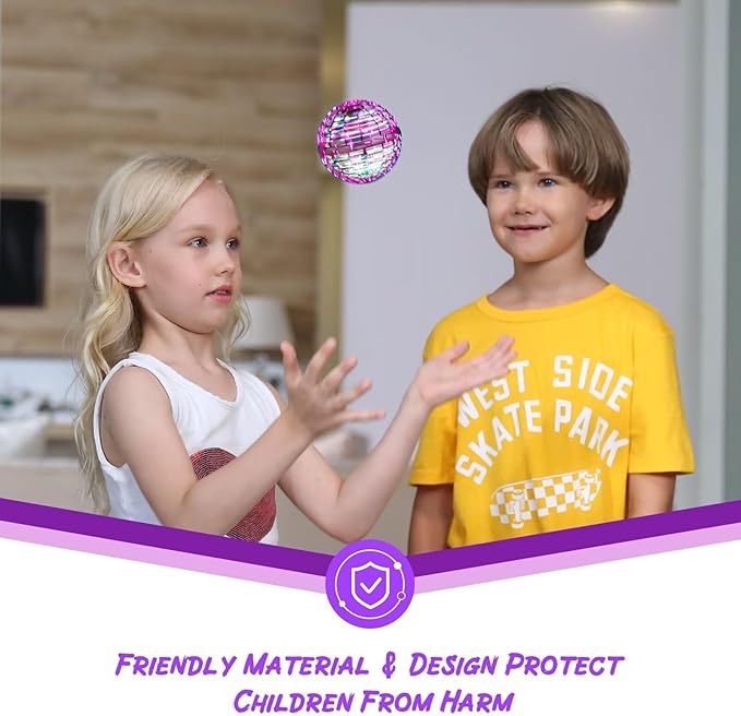 ATHLERIA Pink Flying Orb Ball with Wand,Cool Stuff Gadgets Christmas Birthday Presents Toys for Boy Girl Teens 6 7 8 9 10+ Year Old, Hover Boomerang Mini Drones for Kids,Flying Spinner