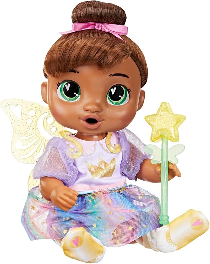 Baby Alive Fairy Fashions Sophia Sparkle Doll with Clothes Accessories, Brown Hair, 11 Inches, Toys for 3 Year Old Girls and Boys & Up (Amazon Exclusive)