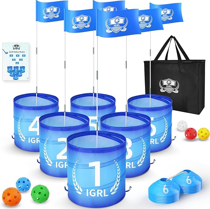 Golf Yard Game - 6 Holes Backyard Golf Games for Adults, Golf Chipping Game Set with Balls, Carry Bag, Flag & Obstacles, Outdoor Indoor Golf Gifts for Men Lawn, Beach, Camping, Park, Hotel