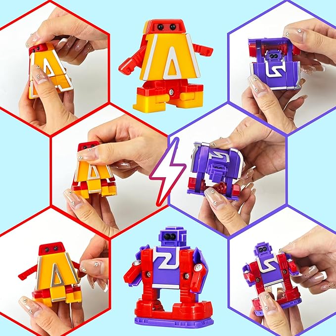 Alphabet Robots for Boys,ABC Letters Learning Education Toys for Toddlers,Christmas Countdown Advent Calendar for Kids,Alphabots Deformation Fine Motor Skill Preschool Toy Gift for New Year birthday