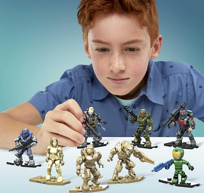 MEGA Halo Action Figure Building Toys Set, 20th Anniversary Character Collector Pack with 352 Pieces, 20 Poseable Articulation Figures, Kids or Adults