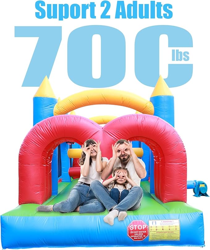 30FT Commercial Grade Bounce House for Adult, (Heavy Duty PVC) (Splash Big Water Pool) (1100W UL Blower) Inflatable Obstacle Course with Slide, Ball Pit, Large Backyard Lawn Party Game