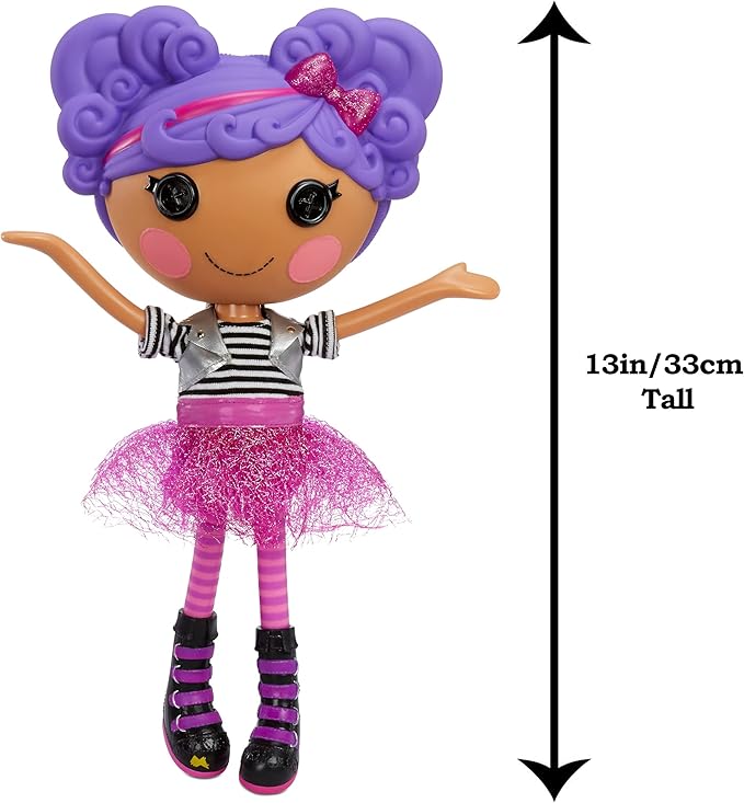 Lalaloopsy Doll- Storm E. Sky and Cool Cat, 13" Rocker Musician Doll with Purple Hair, Pink/Black Outfit & Accessories, Reusable House Playset- Gifts for Kids, Toys for Girls Ages 3 4 5+ to 103 Years