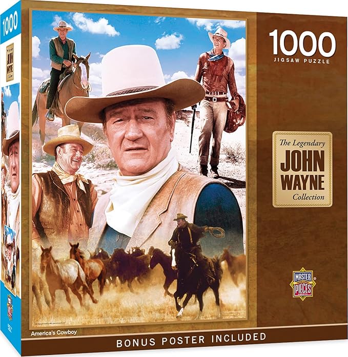 Masterpieces 1000 Piece John Wayne Jigsaw Puzzle For Adults, Family, Or Kids - America's Cowboy - 19.25"x26.75"