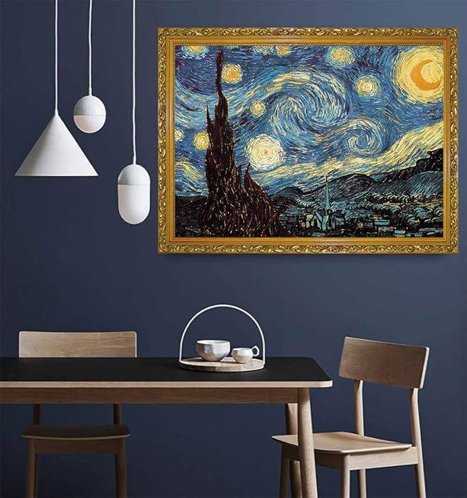 BEIWO Puzzle-Starry Night by Vincent Van Gogh Jigsaw Puzzles, 1000 Piece Puzzles for Adults and Kids (Starry Night, Square-1000 Pieces)