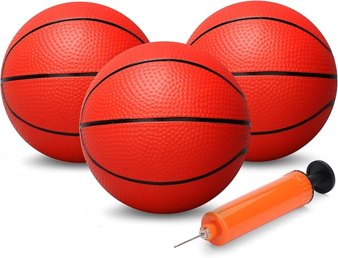 Mini Basketball for Indoor Mini Basketball Hoop, 7" Soft Rubber Replacement Basketballs Toy for Kids Adults, Pool Beach Ball for Outdoor Inflatable Pool Beach Game