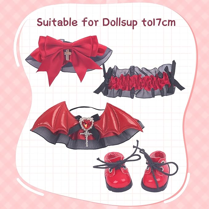 Used for Labubu Doll Outfit Clothes Designer Set,Compatible with Labubu Clothe Accessories for Doll (red - Halloween Dress)