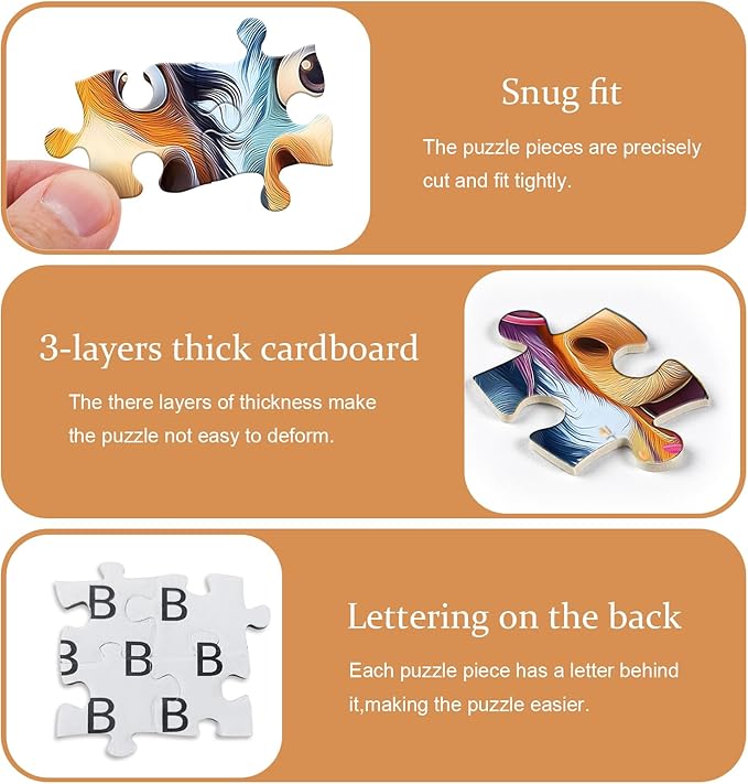 Funny Horse Puzzles for Adults 1000 Pieces, Nature Puzzle Farm Flower Cute Animal, Abstract Art Garden Challenge Jigsaw Puzzle
