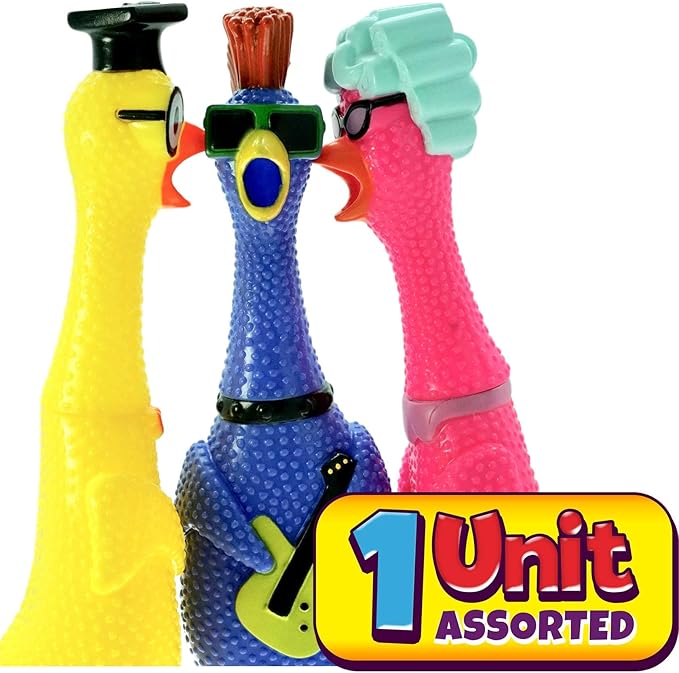 JA-RU Jumbo Screaming Chicken Toy (1 Pack) Squishy Chicken Toys for Kids | Funny Noise Maker Prank & Gag Gifts | Sensory Stress Relief Rubber Chicken Dog Toy. 1704-1p