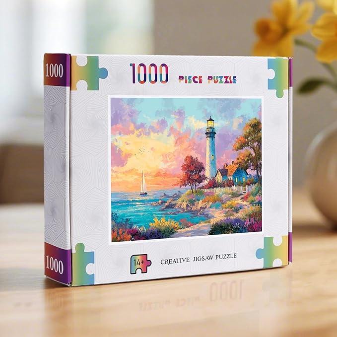 Lighthouse and Sailboat Puzzles for Adults 1000 Pieces, Impossible Hard Difficult Challenging Jigsaw Puzzle 1000 Pieces, Christmas Birthday Gifts Home Decor for Adults/Friends/Family