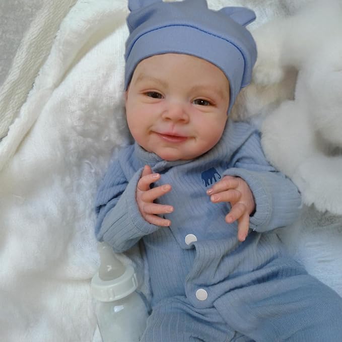 CHAREX Realistic Reborn Baby Boy - 18 Inch Lifelike Newborn Baby Doll with Soft Cloth Body, Handcrafted Weighted Real Life Baby Dolls with Accessories for Kids Age 3+