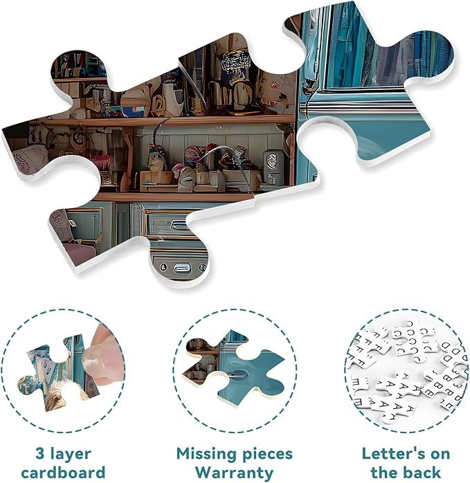 500 Pieces Puzzle for Adults, Spring & Summer Puzzles for Adults 500 Pieces, Ice Cream Van Dog Jigsaw Puzzle, Challenging Puzzle Perfect for Game Nights, 20.5 X 15 in