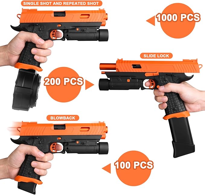 Electric Gel Toys New X5, Full Auto Splat-Blaster Includes Drum and Goggles for Outdoor Team Game, X2 Upgrade Version for Ages 14+,Orange
