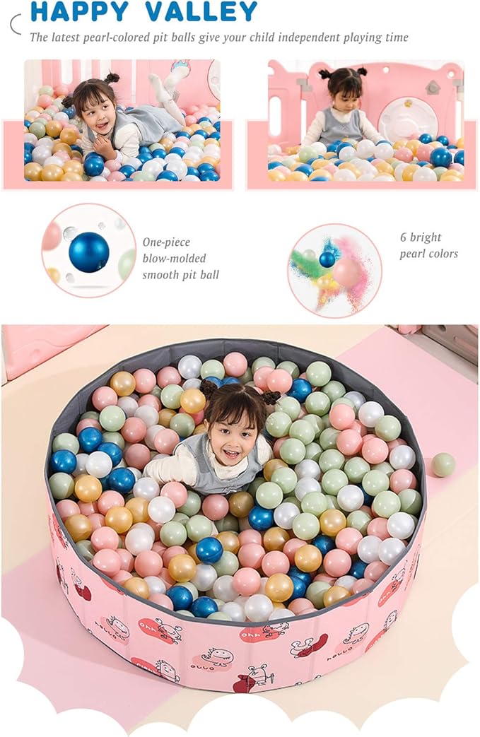 STARBOLO Ball Pit Balls for Toddlers Pack of 100 200 500 - BPA&Phthalate Free Non-Toxic Crush Proof Soft Plastic Balls for 1-5Years Old Toddlers Girl Kids Birthday Pool Playpen Tent Party