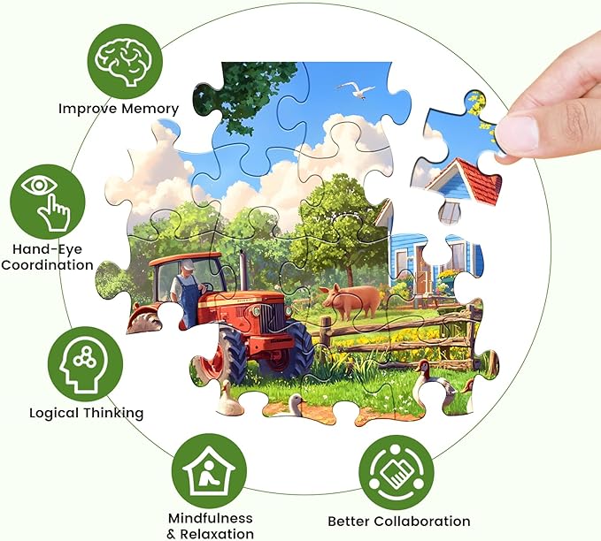 Jigsaw Puzzles 500 Pieces for Adults Farm Puzzles 500 Pieces Adult Puzzles Games Family Challenging Game Great Gift Idea 20.5x15IN