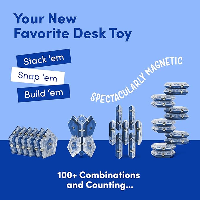 Speks Geode Magnetic Fidget Toy | Sensory Desk Toy for Adults & Teens 14+ | Stress Relief Gift | Sphere, Cobalt