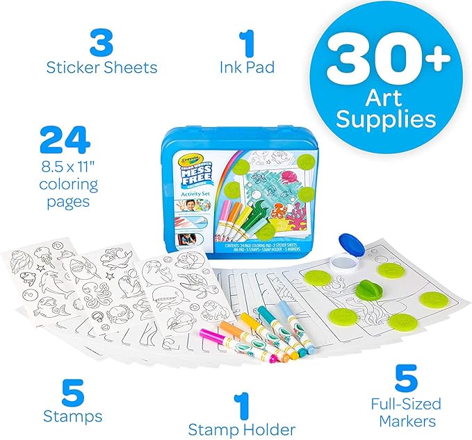 Crayola Color Wonder Mess Free Coloring Activity Set (30+ Pcs), Essential Easter Basket Stuffers for Kids, Travel Art Kit, Gift for Toddlers, Ages 3+