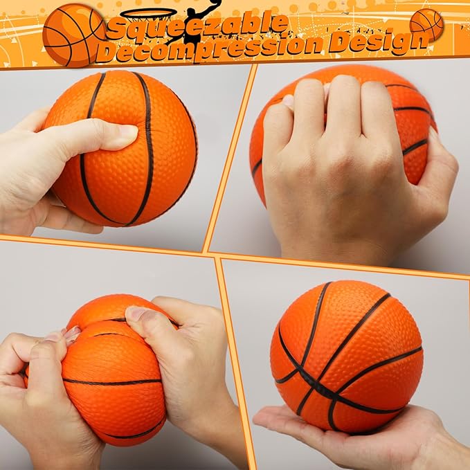 Amarlozn 5" Mini Foam Basketball Set, 3 PCS Orange, Ideal for Kids, Toddlers, Beach, Pool, Indoor & Outdoor Play