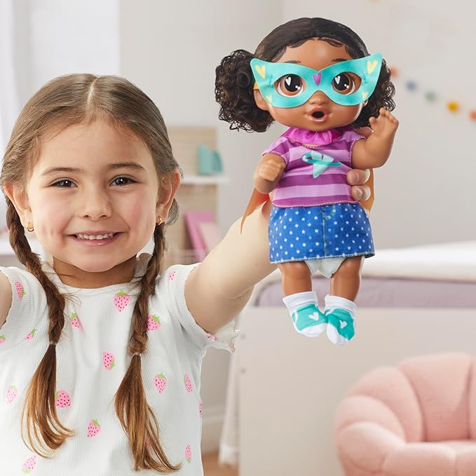Baby Alive Super BFF Tilly Tinker Black Hair Dress Up Baby Doll Playset, 11 Inches, Toys for 3 Year Old Girls & Boys & Up (Amazon Exclusive)