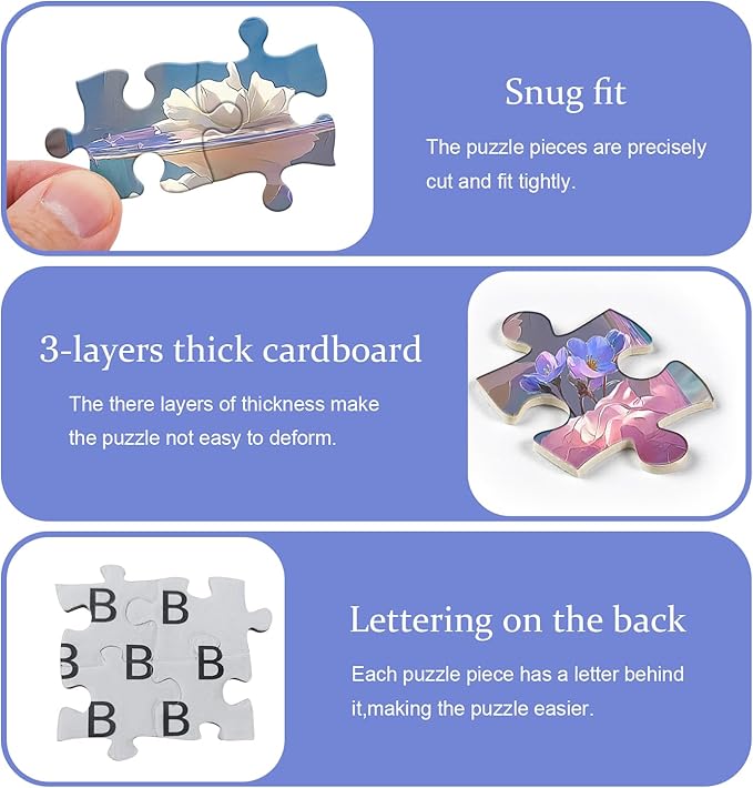 PICKFORU Flower Puzzle for Adults 1000 Pieces,Nature Plant Floral Art Jigsaw Puzzle, Flower Vase Impossible Challenge for Adults