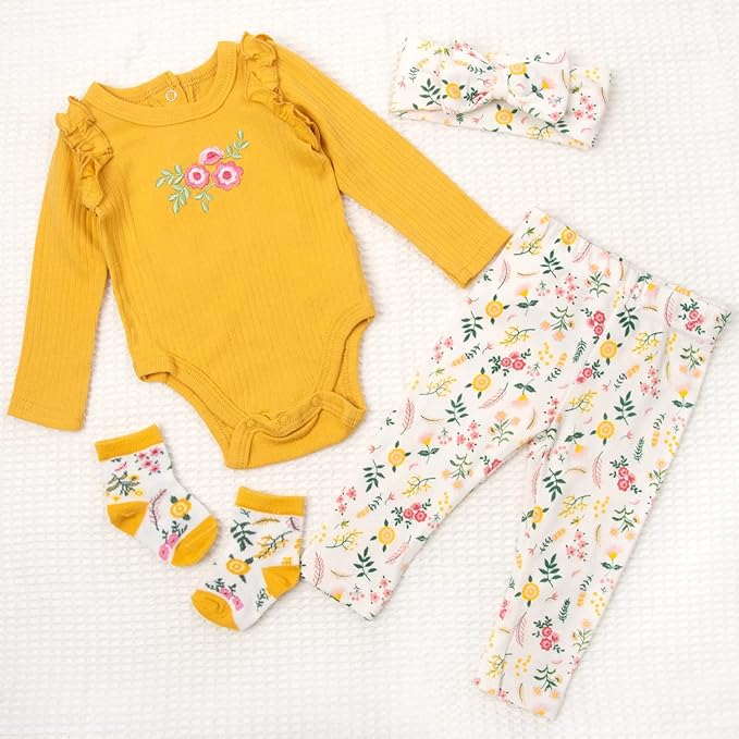 Reborn Baby Girl Dolls Clothes 24 Inches Outfits Accessories 4pcs for 22"- 24" Reborn Dolls Baby Clothes Newborn