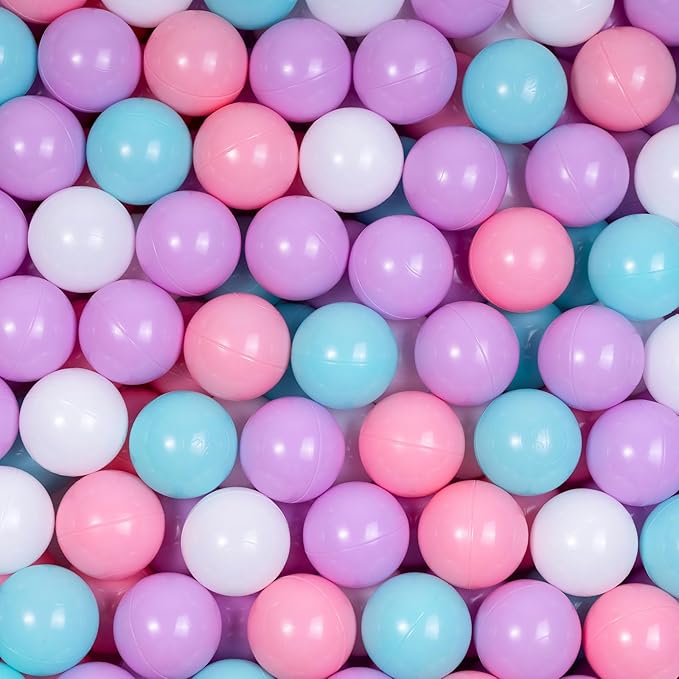Ball Pit Balls for Kids & Dogs Cats Pack of 100 200 500- BPA Free, Crush Proof Plastic Balls for Ball Pit, Tent, Playhouse, Children's Toy Balls for Party, Macaron Ocean Balls 2.15 Inch