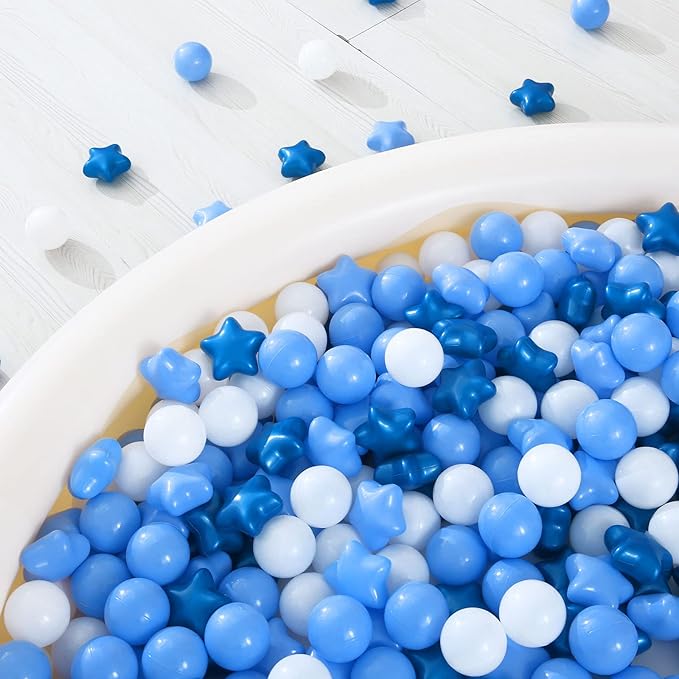 Realhaha Ball Pit Balls 50 100 200 500, Star Shapes for Babies Kids Playpen Plastic Balls for Babies Ball Pool Puppy Playballs