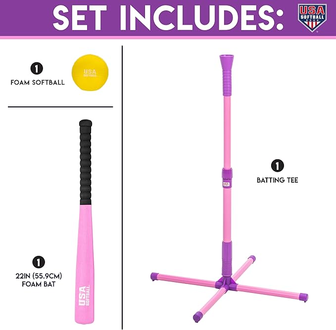 Franklin Sports Youth Batting Tee - Adjustable Height Plastic Training Tee for Kids + Toddlers - 23" to 33" Inches