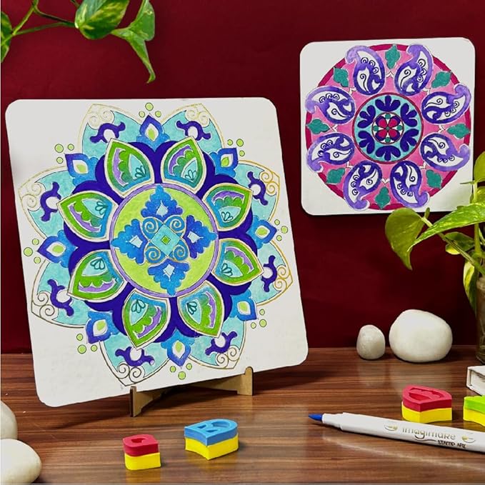 Imagimake Mandala Art Kit | 12 Exciting Kids Activities | Arts and Crafts for Kids Ages 8-12 | Painting Kit for Adults | Easter Crafts | Birthday Gifts for Girls 8,9,10,11,1 2,13,14,15,16 Years Old