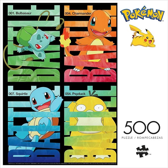 Buffalo Games - Pokémon - Pokemon Battle - 500 Piece Jigsaw Puzzle for Adults - Challenging Puzzle Perfect for Game Nights - Finished Size is 21.25 x 15.00