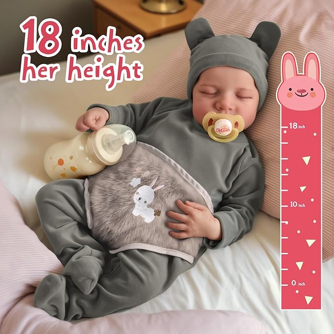 JIZHI Reborn Baby Dolls Boy - 20 Inch Cute Soft Realistic Newborn Baby Doll with Poseable Body, Real Life Baby Dolls with Accessories for 3+ Year Old Gifts, Pretend Play