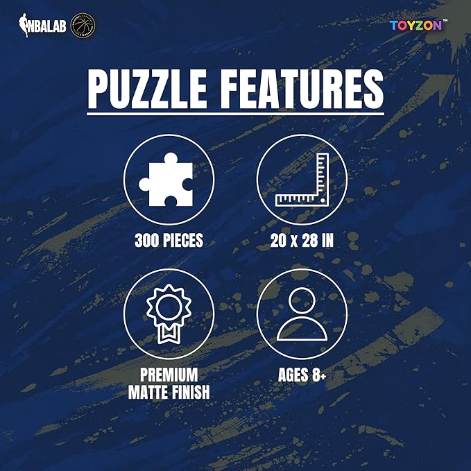 NBA Court Legends 300pc Stephen Curry Jigsaw Puzzle for Kids & Adults, Premium Basketball Puzzle Game, Family Activity, Collector Gift for NBA Fans, Game Room or Home Display