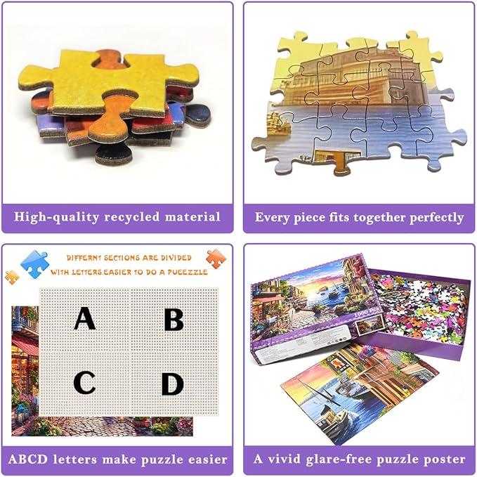 Jigsaw Puzzles for Adults 1000 Pieces, Interlock Perfectly No Dust, Impossible Difficult Hard Fun 1000 Piece Jigsaw Puzzles for Adults-1:1 Poster-Streets Scene