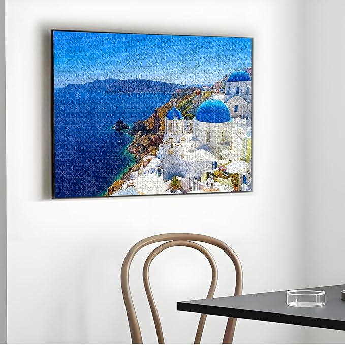 1000 Piece Jigsaw Puzzles for Adults Teens Kids - Fine Art Challenging, Aegean Sea 1000Pcs Puzzle, Family Game Gift, Size 27"x20"