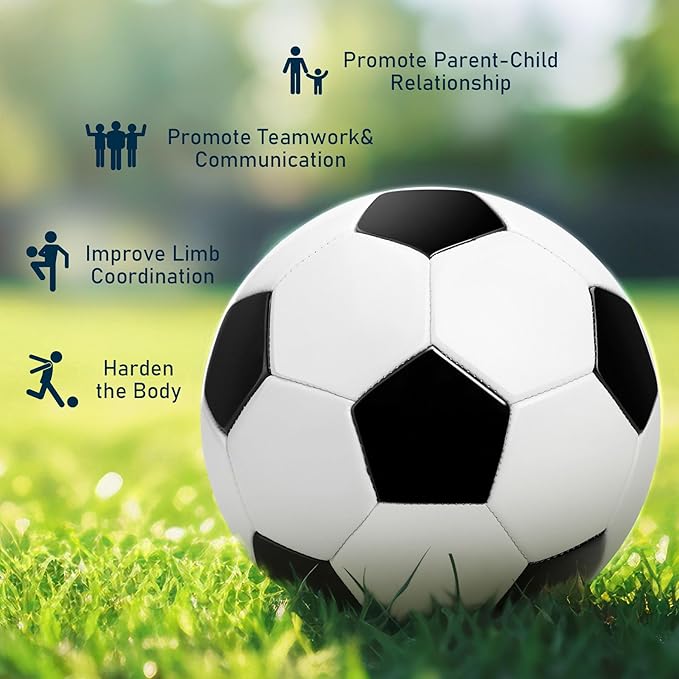 Richball 4-in-1 Outdoor Sports Ball Set for Kids – Soccer, Basketball, Volleyball and Toss & Catch Paddle Ball Game – All-in-One Gift Stocking Stuffers for Kids Boys & Girls Ages 3+