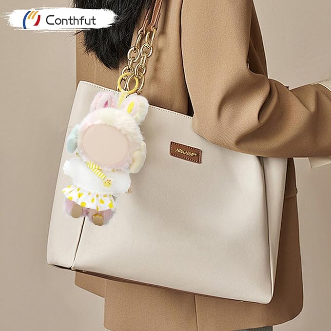 17cm Doll Clothes, Clothes for Dolls Outfit, Accessories for Dolls Clothes, Cute Clothes Set for Doll,No Doll Included (Yellow Top+Dress+Scarf+Earmuffs)