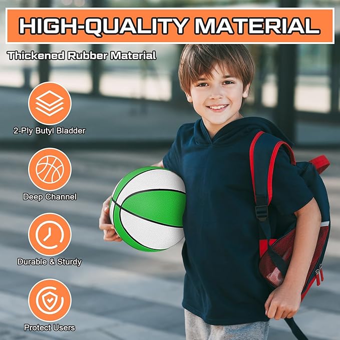 Wettarn 12 PCS Mini Basketball Size 3 Colorful 7 Inch Rubber Basketball Bulk with Pump for Mini Hoop Swimming Pool Indoor Outdoor Practice Game Holiday Party Kid Adult Back to School