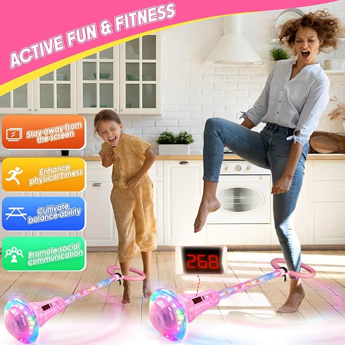 Dolanus Skip Toy with Counter- Laps, Time, Distance, Toys for 5-12 Year Old Kids, Girls Birthday Gifts for Age 5 6 7 8 9 10 11 12, Outdoor Outside Sports Games, Girls Toys Ages 6-8 8-13 (Pink)