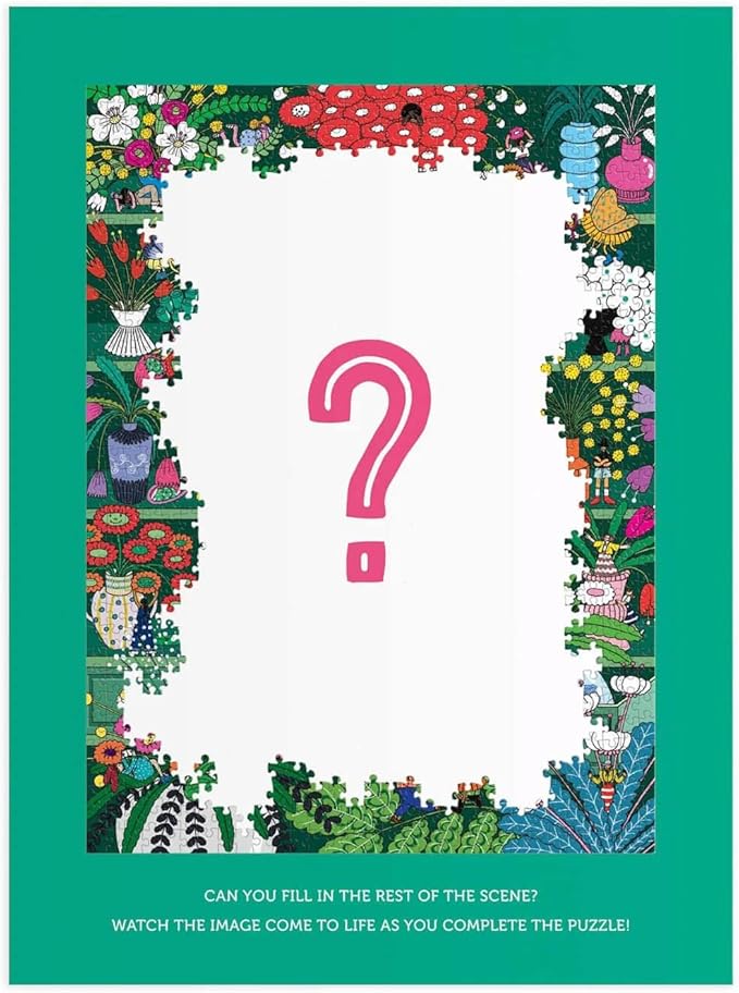 Galison Shelf Life – 1000 Piece Surprise Puzzle Fun and Challenging Activity with Bright and Bold Artwork of A House Shelf Revealed for Adults and Families
