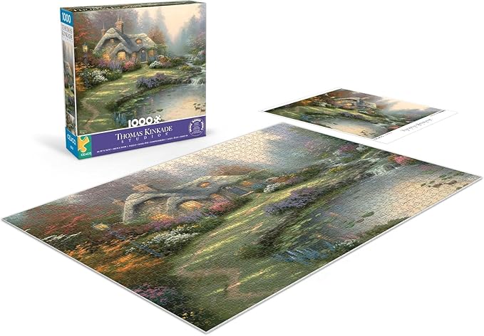 Ceaco - Thomas Kinkade - Everett's Cottage - 1000 Piece Jigsaw Puzzle - Relaxing and Fun Activity for Adults